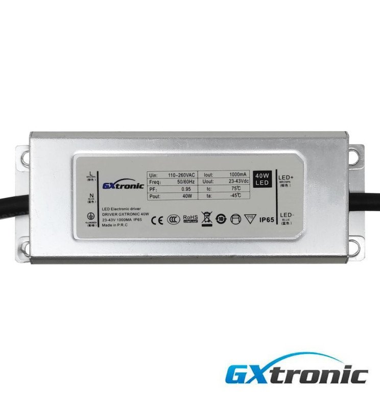 Driver para Luminarias LED de 40W 1000mA - IP65 - 91868 - Protección Sobrecarga y Cortocircuito