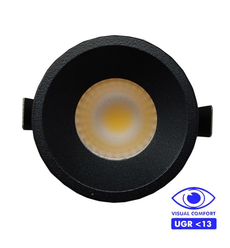 Empotrable LED 5W Negro - Bridgelux Chip - UGR13 - 90793 - Óptica Antideslumbrante Ugr13 Negra