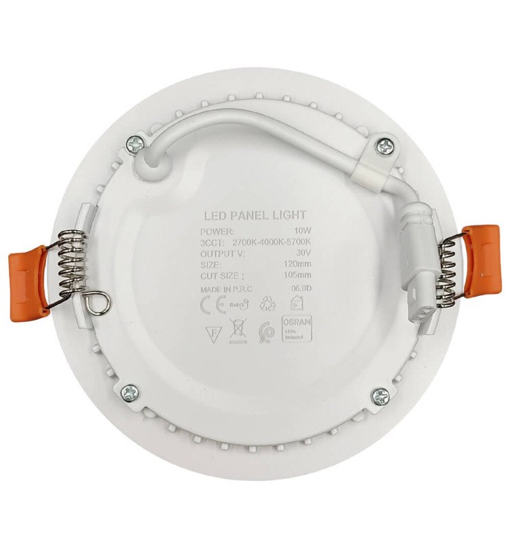 Esquema Técnico y Dimensiones - Placa Slim LED Circular 10W 4CCT Select | OSRAM CHIP