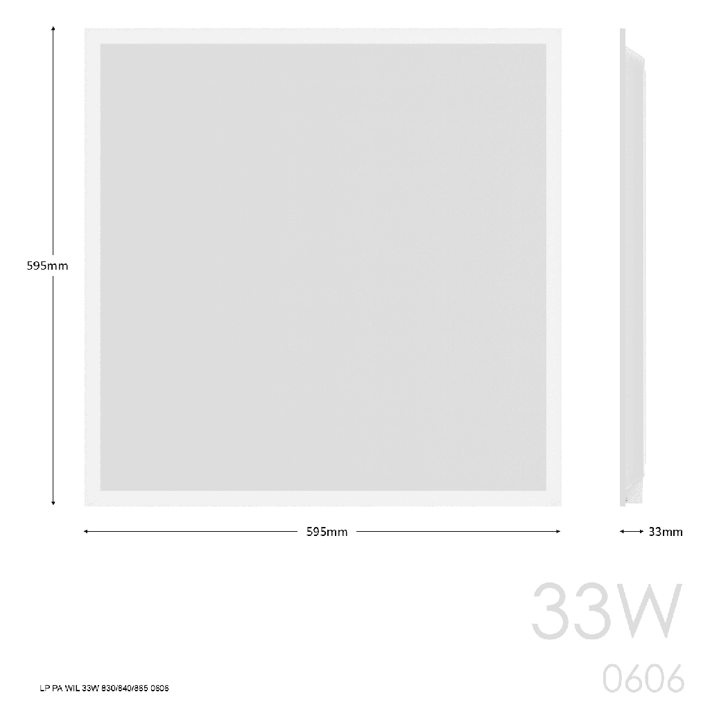 Panel LED Willi 60x60cm 33W CRI80 IP40 - Detalle 2