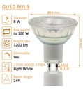 Bombilla Dicroica LED GU10 8W Cristal 24° Regulable - Versión Regulable TRIAC Dimmer
