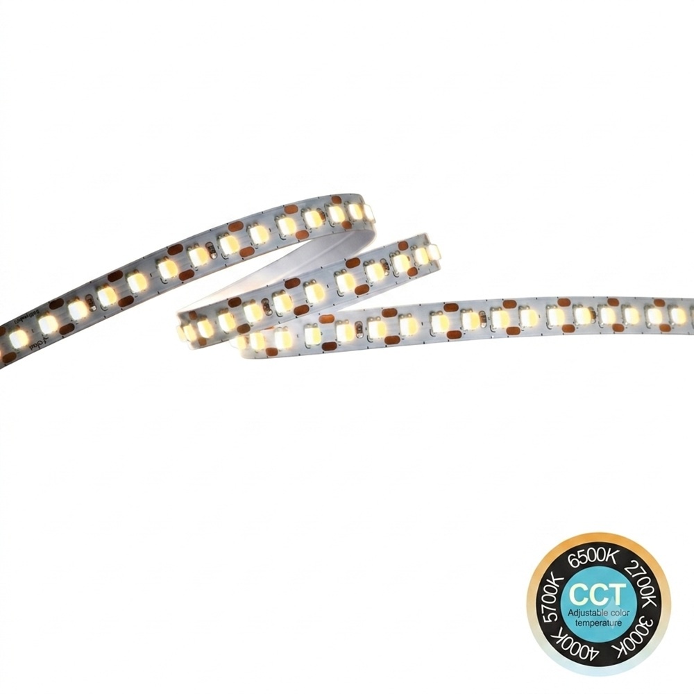 Tira LED 24V 20W/m 5CCT Seleccionable SMD2835 Free Cut | 168 LED/m | Rollo 5 Metros
