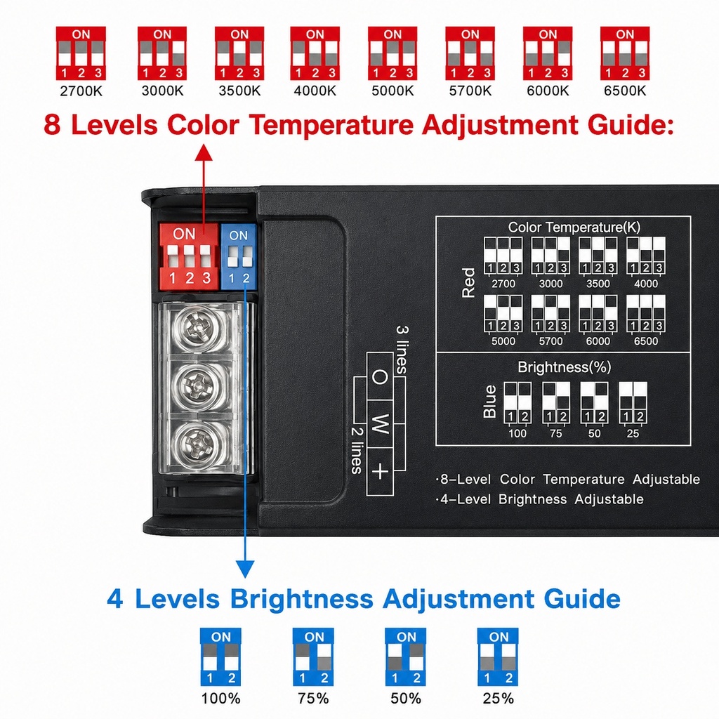 Tira LED 24V 20W/m 5CCT Seleccionable SMD2835 Free Cut | 168 LED/m | Rollo 5 Metros