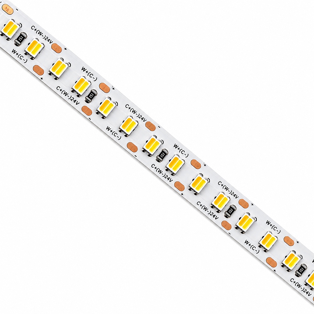 Tira LED 24V 20W/m 5CCT Seleccionable SMD2835 Free Cut | 168 LED/m | Rollo 5 Metros