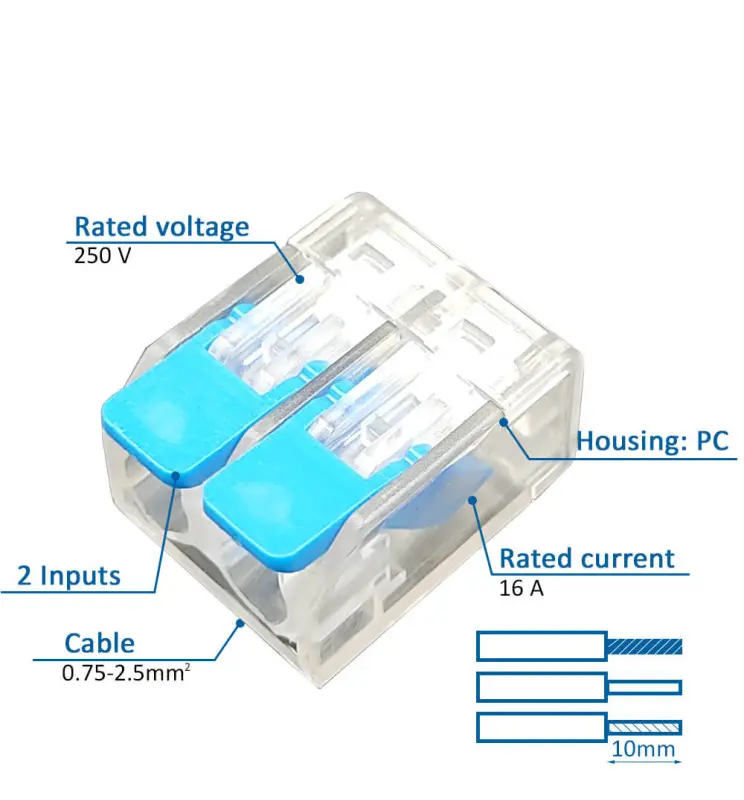 Conector-rapido-2-entradas-kv221-415-para-cable-electrico - Conector Rápido 2 Entradas KV221-41