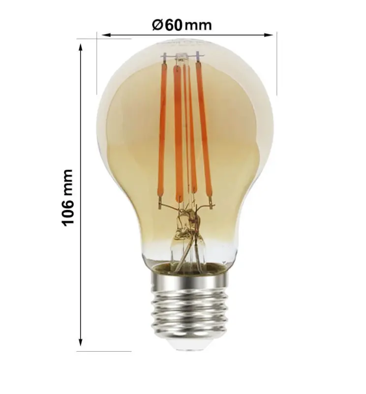 Bombilla LED Filamento 8w E27 A60 Dimable - Vista Detalle #2