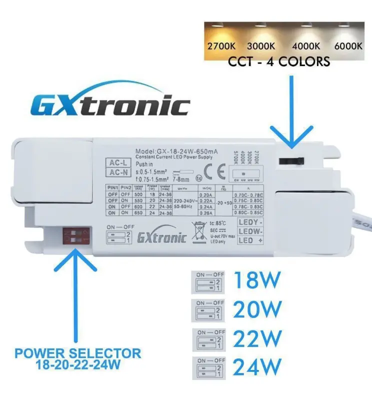Foco Empotrable Orientable LED Potencia Ajustable 24w IP20 24 CCT - Vista Detalle #2