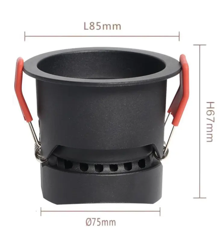 Empotrable LED 5w 8w 12w Negro Bridgelux Chip Ugr11 CCT CRI 92 - Vista Detalle #2