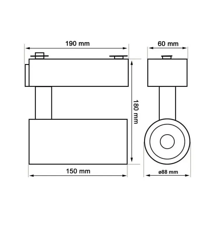 Foco LED 30w Parma Blanco Carril Monofasico CRI 92 - Vista Detalle #4