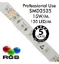 Tira LED 24v RGB 120xledm 5m Smd3535 560lm 15wm IP20 - Vista Detalle #2