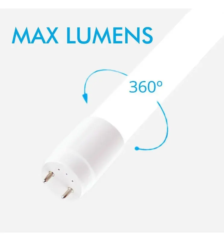 Tubo LED 10w Cristal 60cm T8 160 Lmw Max Lumens 1600lm - Vista Detalle #1