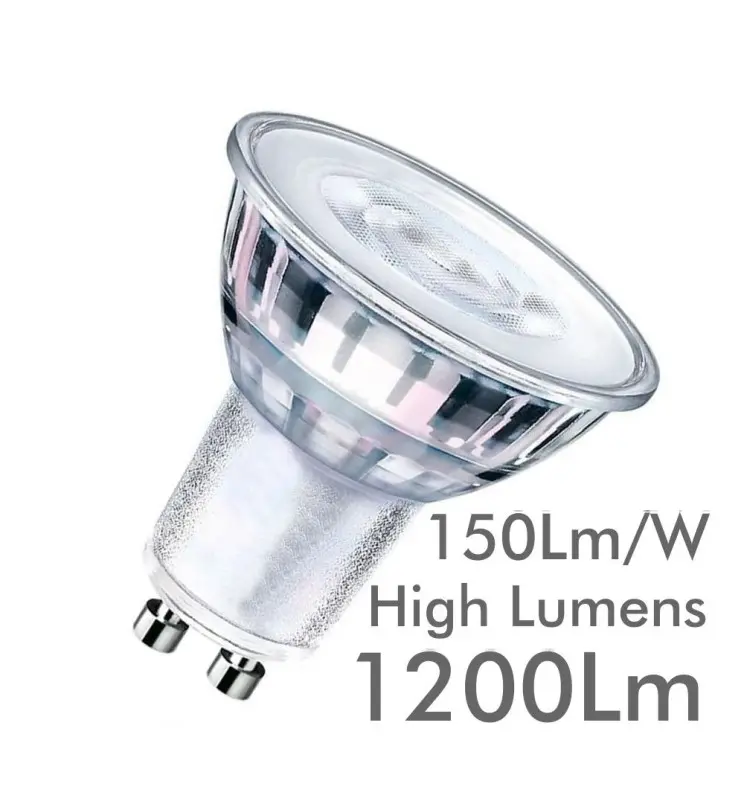 Dicroica LED GU10 8w Alta Luminosidad Cristal Smd1a1a 24º Dimable CRI 98 - Vista Detalle #1