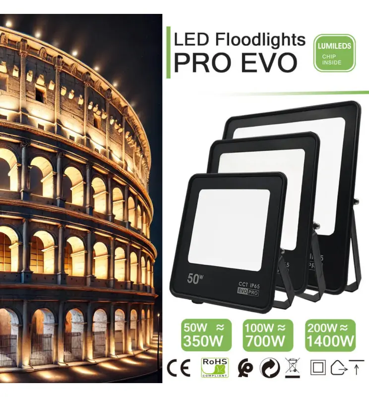 Foco Proyector Exterior LED 200w Evo Pro CCT Chip Lumileds - #1