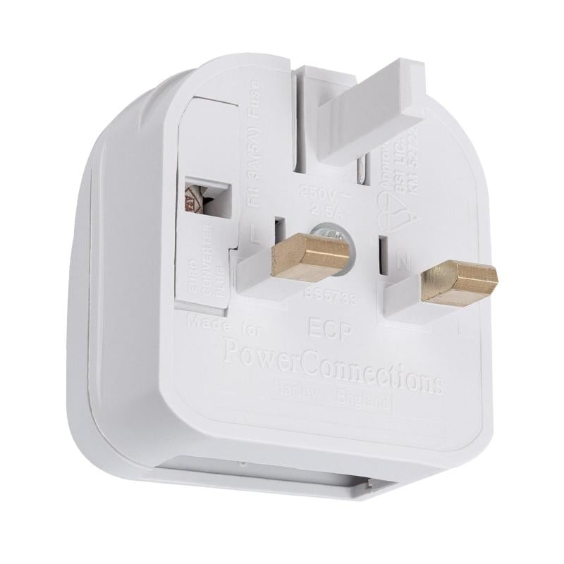 Enchufe alemán macho para cablear, 10 A, blanco