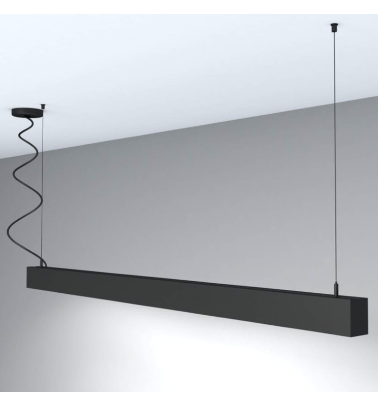Lámpara Lineal Colgante LED NEGRO 2m IP20 Dimable