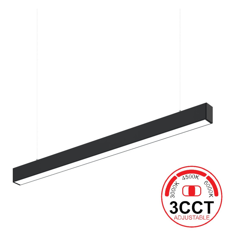 Lámpara lineal colgante LED 50W - Interconexión lineal 3CCT 150cm
