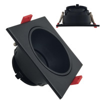 Aro Cuadrado Basculante Serie Oculus GU10-MR16 Exterior Negro