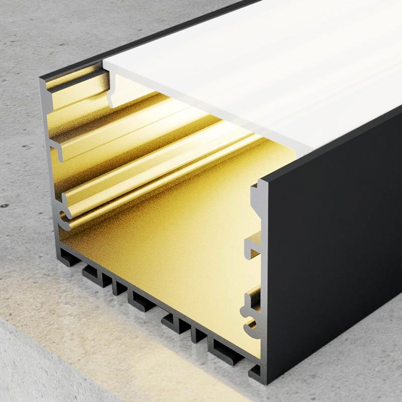 Tira LED Perfil de Aluminio Lacado Negro 2metros