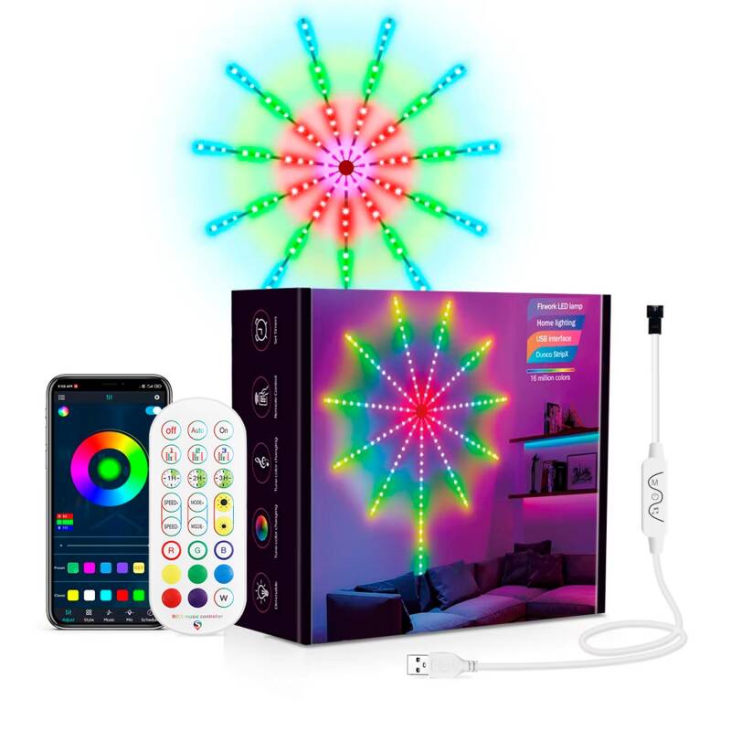 Tira LED Digital SPI RGBICSKS KIT Efecto Fuegos Artificiales con Mando