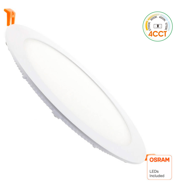 Placa Slim LED Circular 26W CCT OSRAM CHIP DURIS E 2835 Corte 220mm