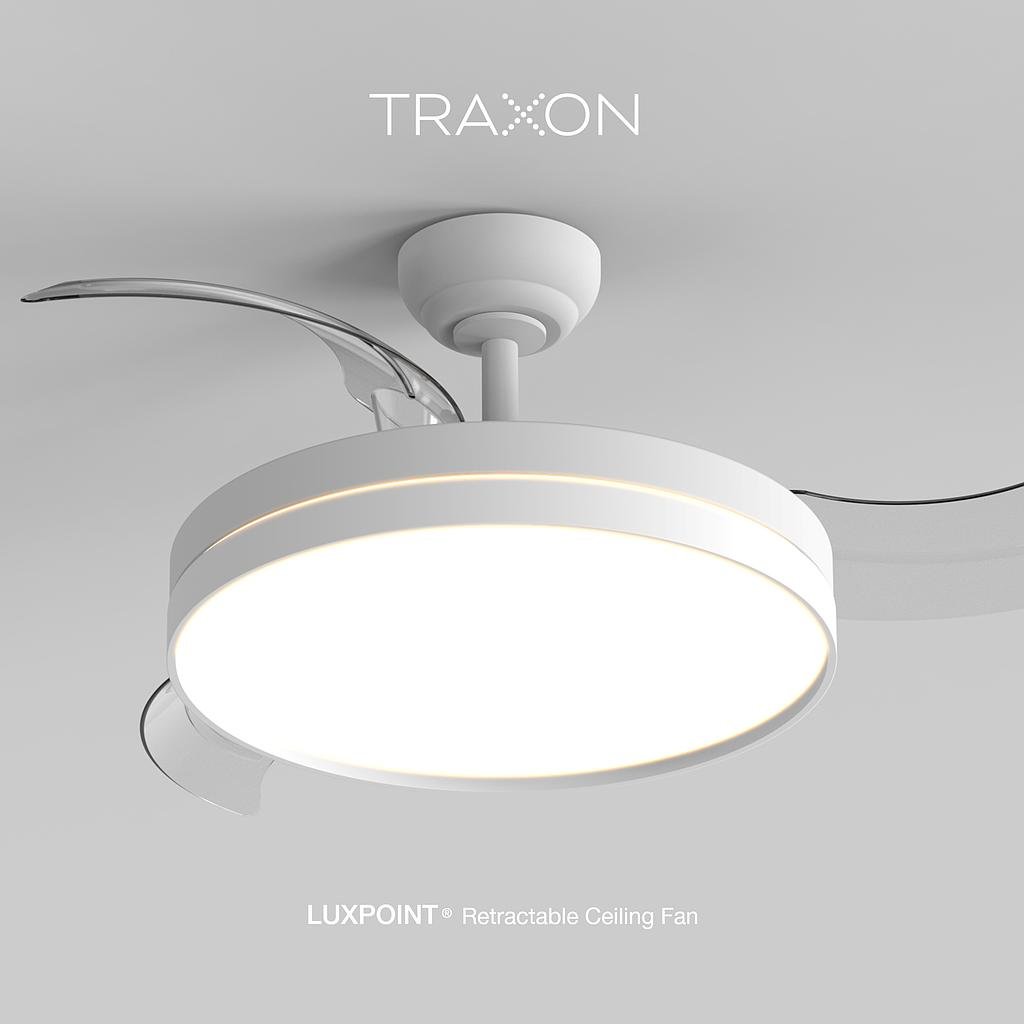 Ventilador de techo con luz led retráctil motor DC