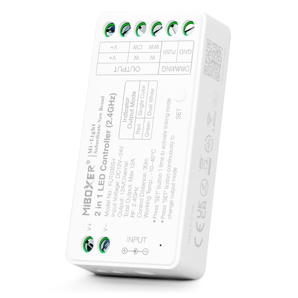 Tira LED Controladora LED DUAL WHITE RF 2, 4GHz 12-24V push