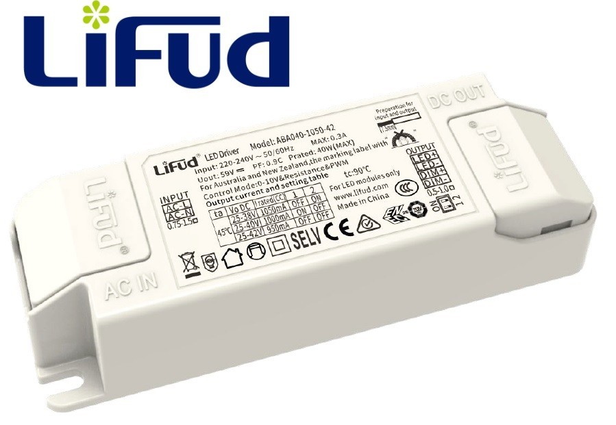 DRIVER LIFUD REGULABLE 0-10V PARA PANEL LED 40W 25-42V 800-105 ABA040-420mA