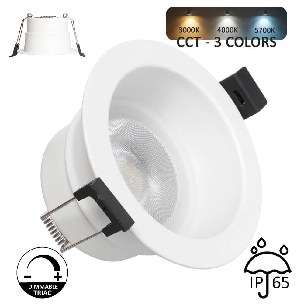 Foco empotrable LED 8W Ignífugo | Regulable TRIAC | 3CCT IP65 36º | Blanco