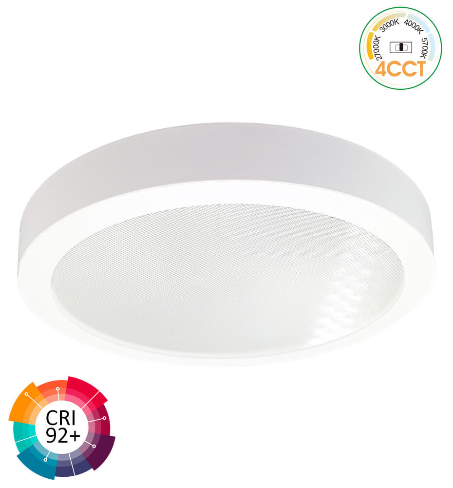Plafón LED Superficie Circular 24W | 4CCT | UGR19 | SMD2835 140lm / W | CRI92