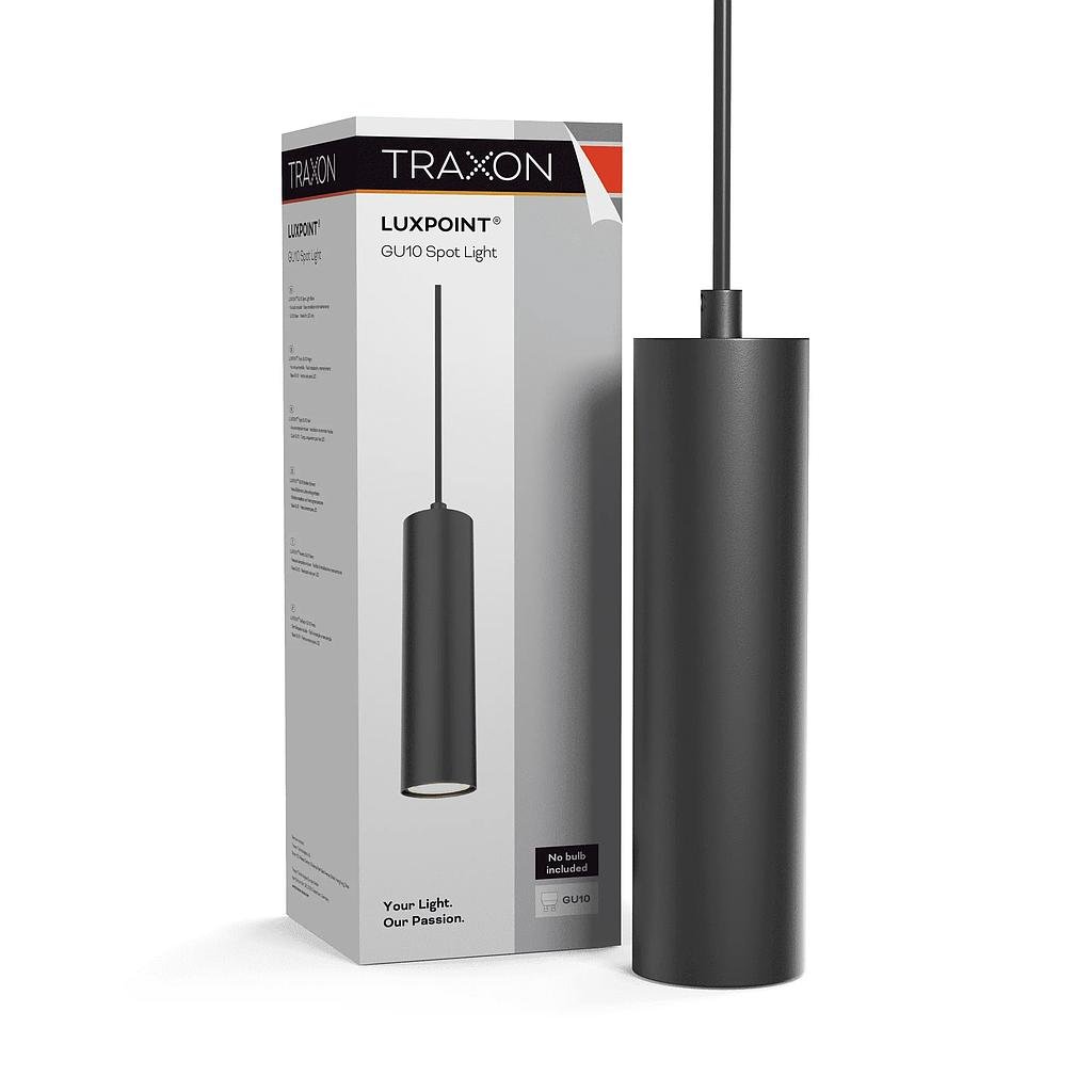 Foco Colgante Suspendido Tubo para Bombilla GU10 Negro