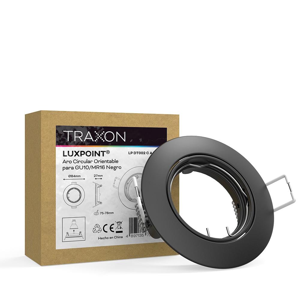 Aro circular orientable DT002 para Bombilla LED GU10 aluminio corte 75 blanco