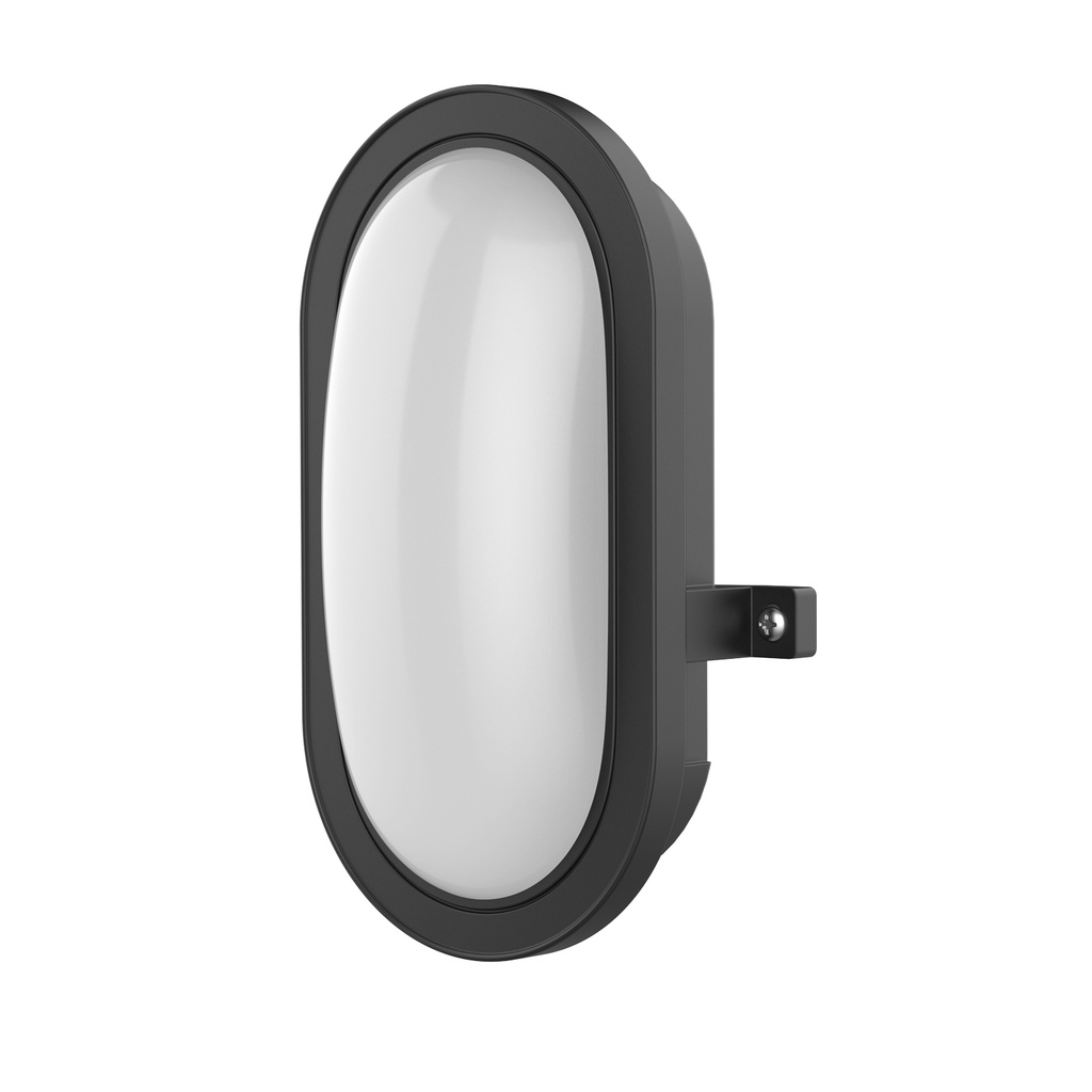 Sensor para Iluminación LED Aplique exterior bulkhead Lambert Ovalado CON Sensor 12W Negro