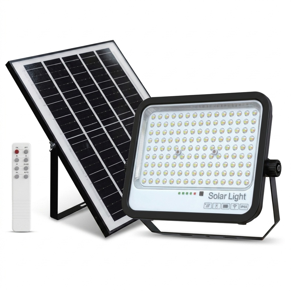 Foco Proyector LED Solar 200W 2700lm EcoLux 3CCT | Control Remoto | IP65