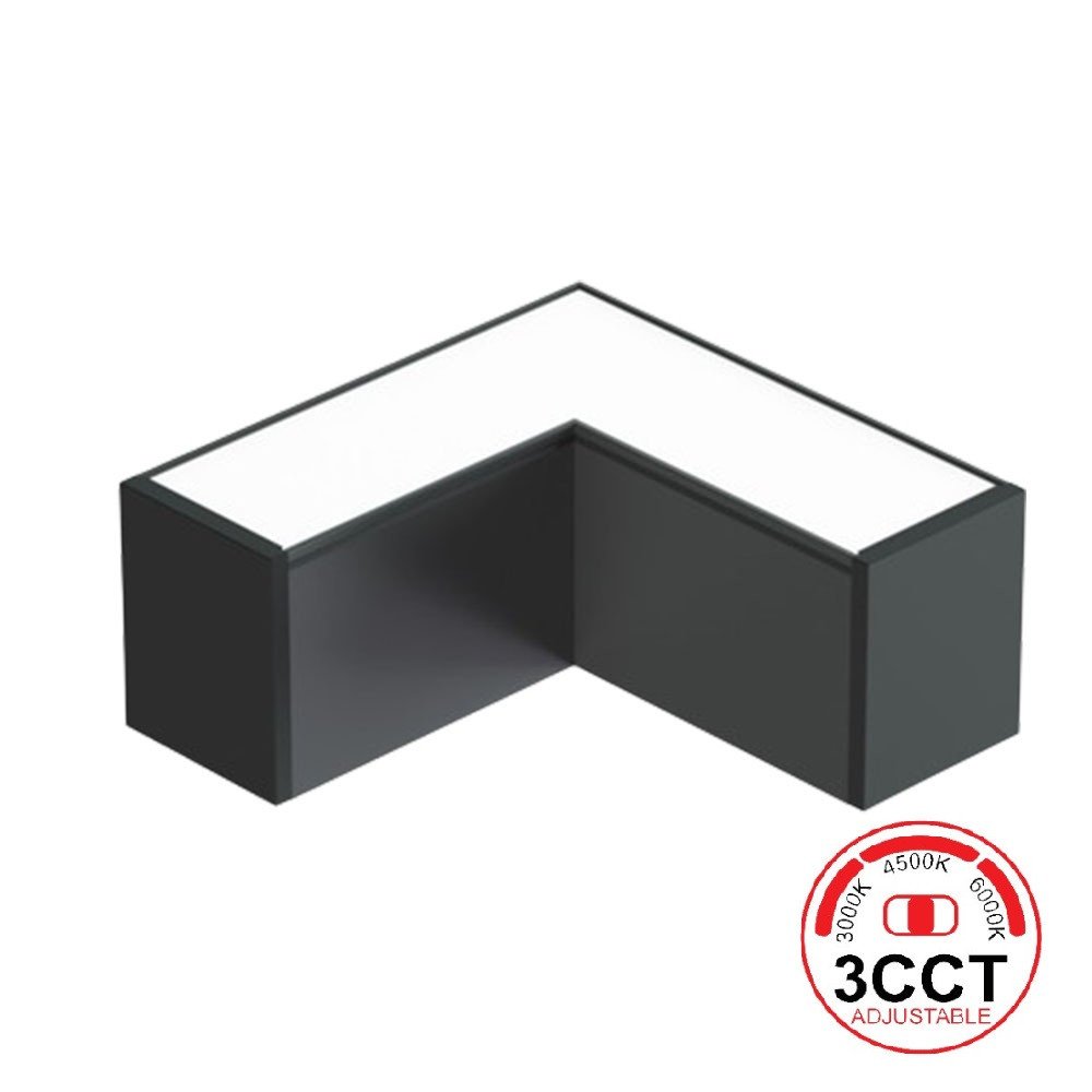 Conector LED Angular 9W - POLARIS - Interconexión lineal - 3CCT - 90º