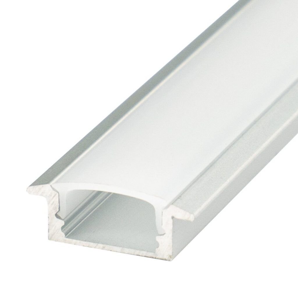 Perfil de aluminio empotrable con alas de 23x8mm 2metros