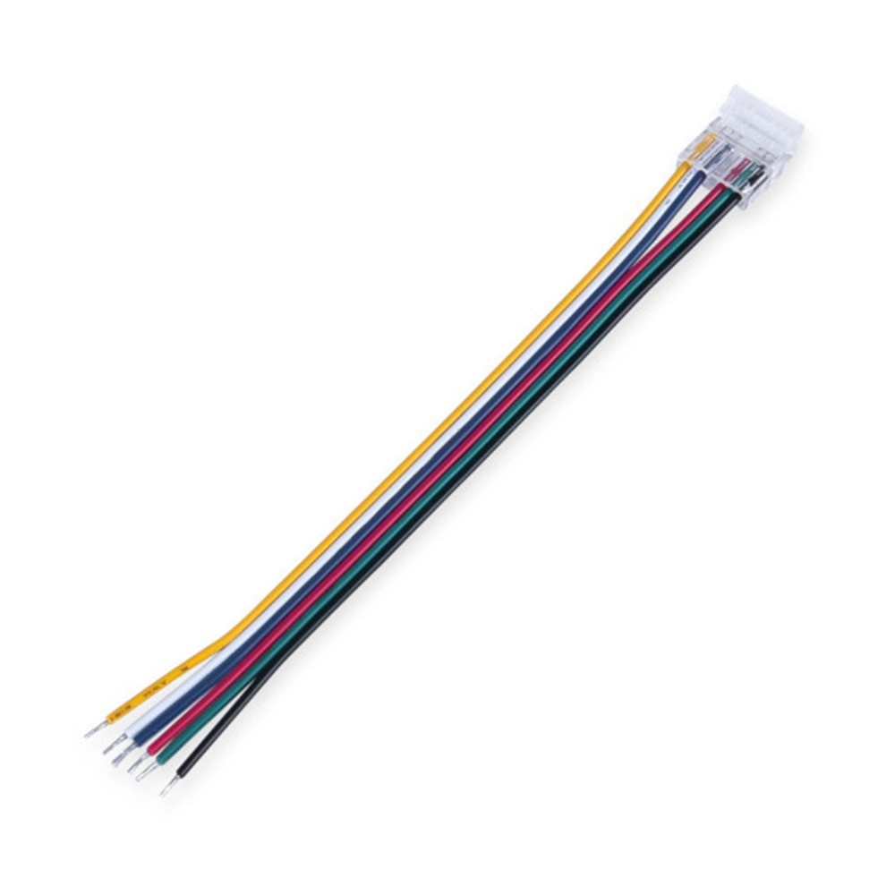 Conector Rápido Hippo con Cable de 15cm para Tiras LED RGB+CCT 6 Pines 10mm IP20