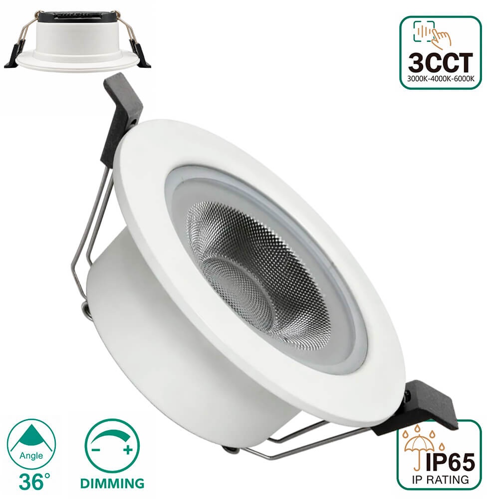 Foco LED Empotrable 6W Ignífugo Fire-Rated Regulable TRIAC 3CCT IP65 Blanco
