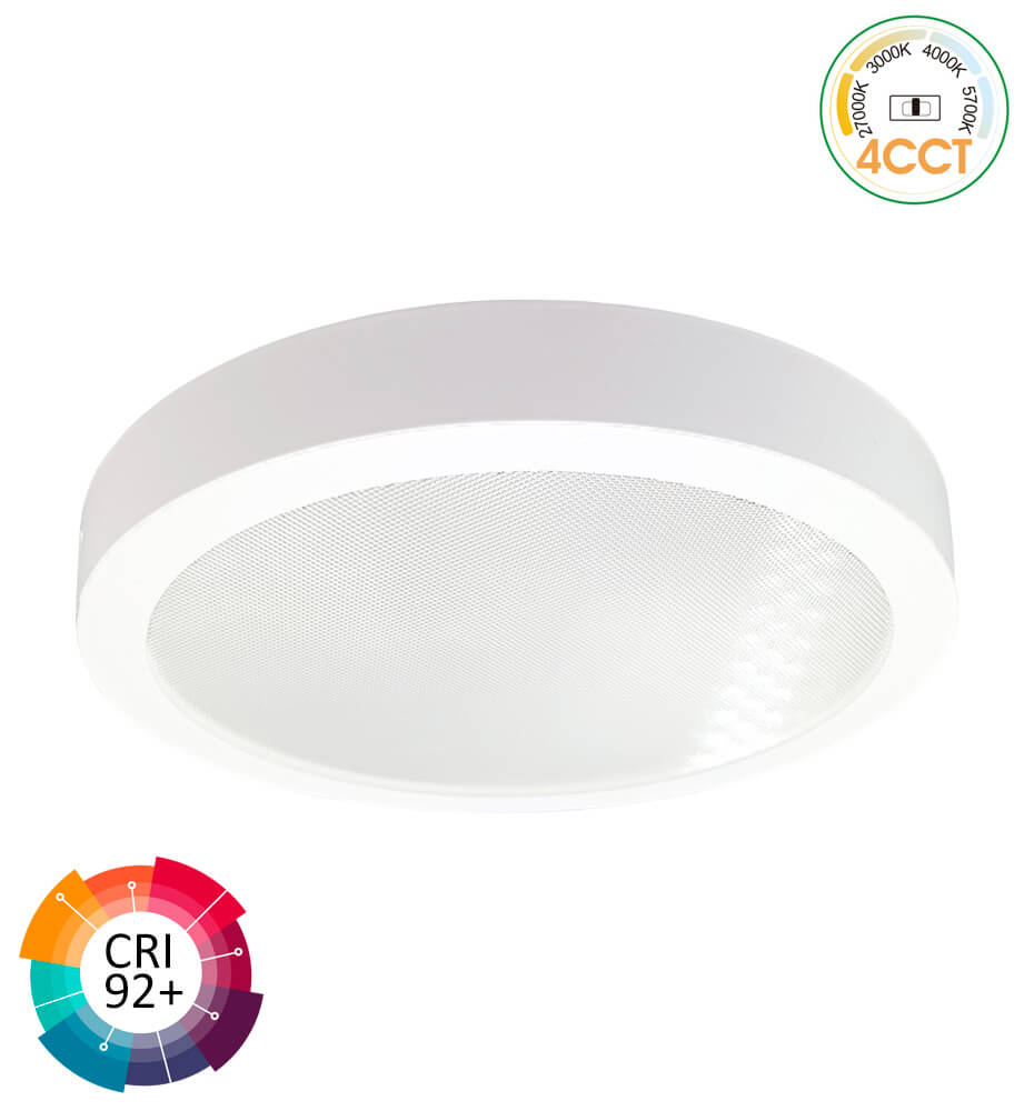 Plafón LED Superficie Circular 15W 4CCT UGR19 SMD2835 140Lm/W CRI92