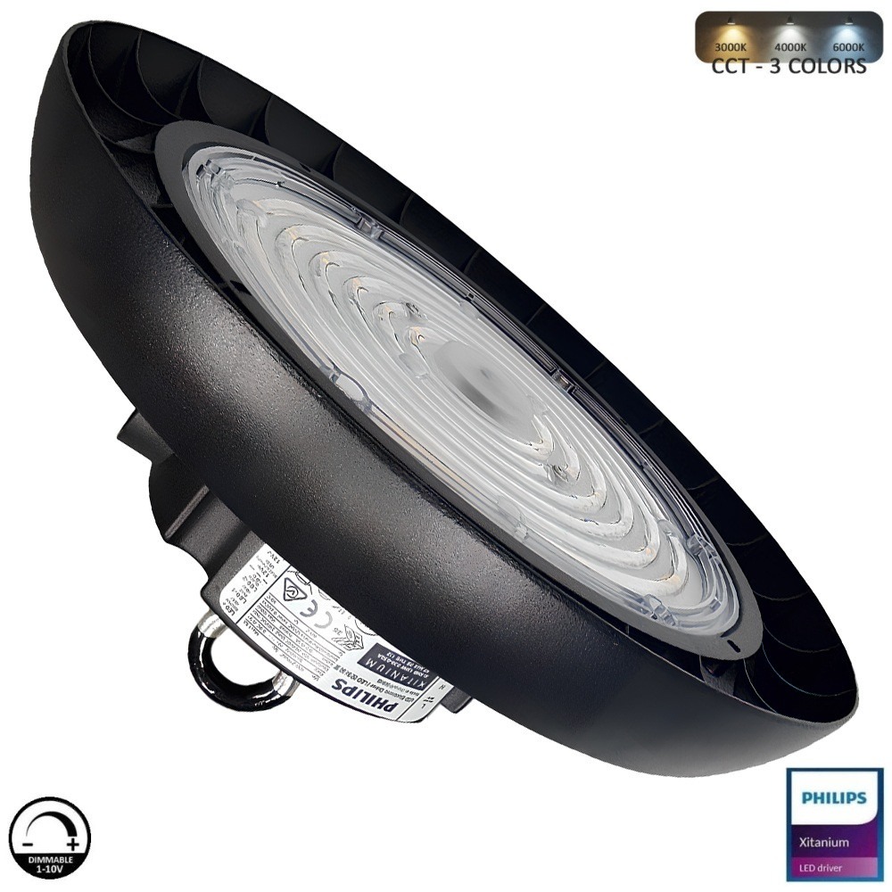 Campana Industrial LED 200W-160W-120W UFO GERMANY 3CCT Driver Philips Xitanium Dimable