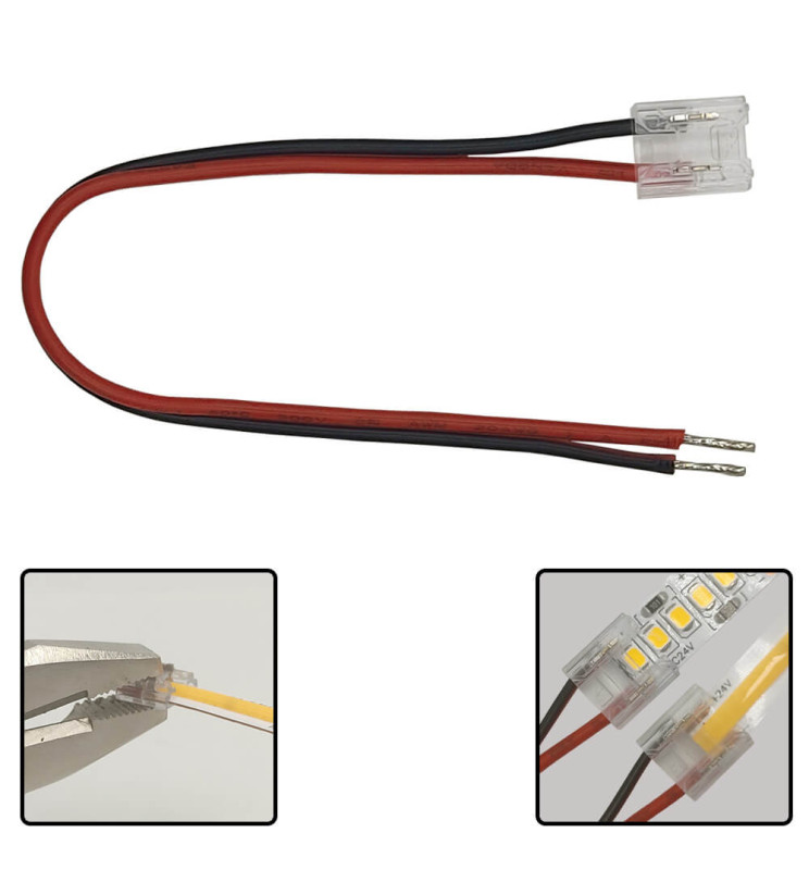 Conector para Tiras LED COB + SMD 8mm IP20