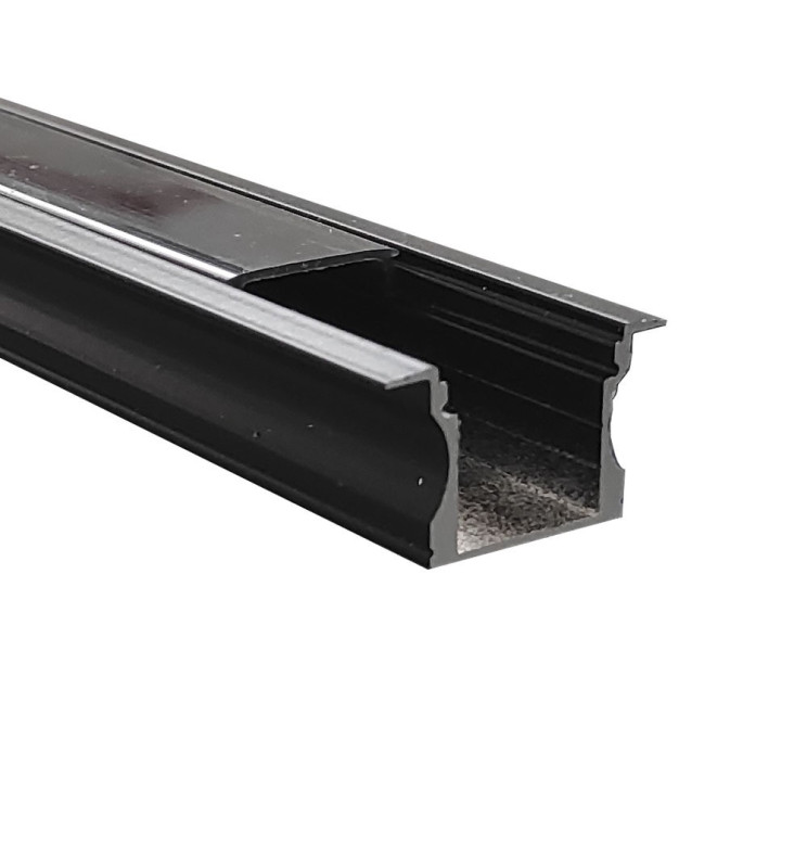 Tira LED Perfil Negro 2metros Aluminio U para