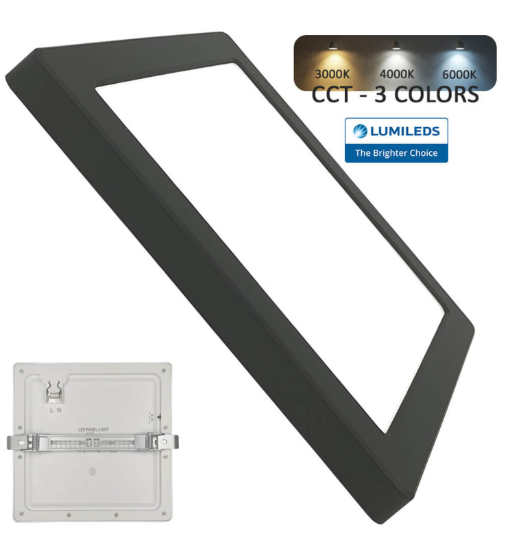 Downlight + Plafón LED Cuadrado- MOSS negro 24W 91265