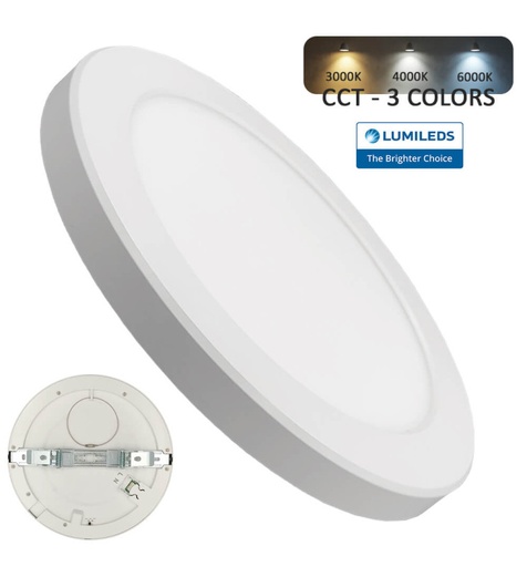 [lpn18w-cctby] Downlight + Plafón LED Circular- MOSS BLANCO 18W