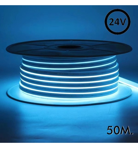 [91048] Neón LED Flexible 24V 8W/m Bobina 50m 6x12mm AZUL HELADO