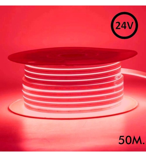 [91040] Neón LED Flexible 24V 8W/m Bobina 50m 6x12mm ROJO