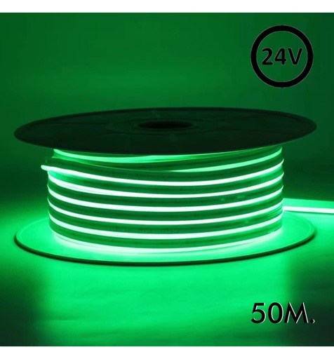 [91042] Neón LED Flexible 24V -10W/m Bobina 50m 6x12mm VERDE