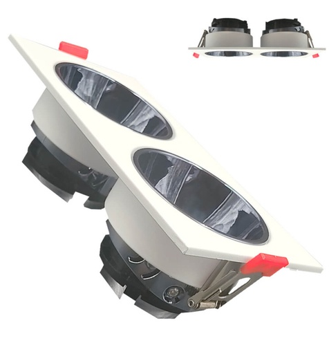 [hssw2] Aro Basculante Doble Serie Oculus GU10-MR16 Exterior Blanco