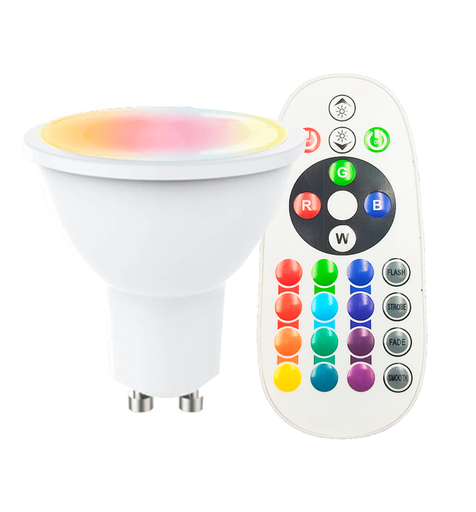 [92034] Dicroica LED RGB + 8W 110º GU10 con Mando a Distancia