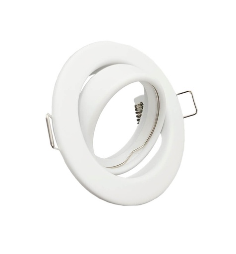 [91813] Aro Redondo Orientable Blanco para dicroica LED GU10 MR16 Aluminio