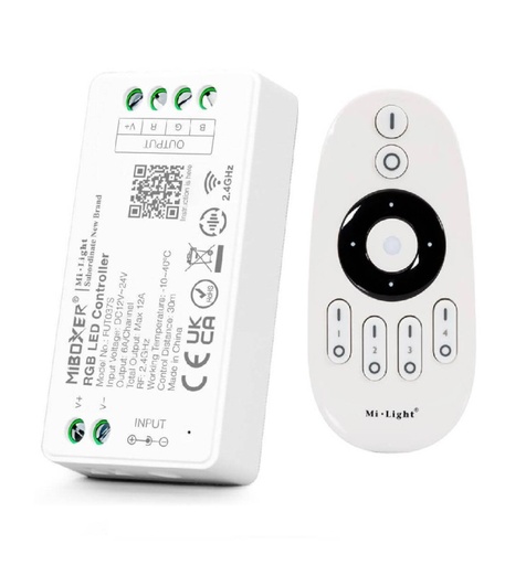 [PACK-FUT036S-FUT007] Pack Controladora LED Monocolor 12-24V + Mando a Distancia RF FUT007